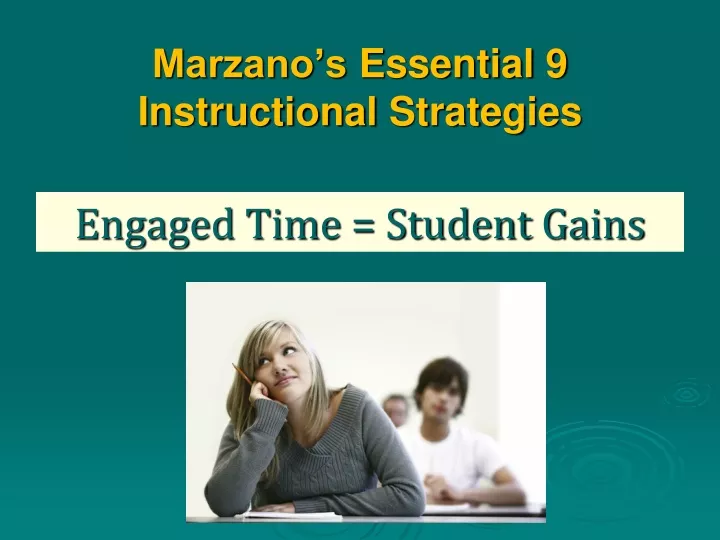 marzano s essential 9 instructional strategies