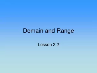 Domain and Range