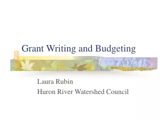 Grant Writing and Budgeting