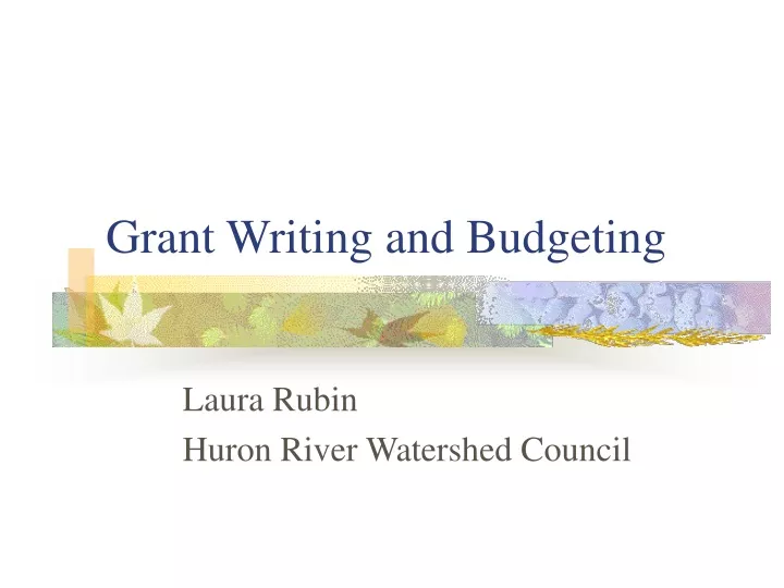 grant writing and budgeting