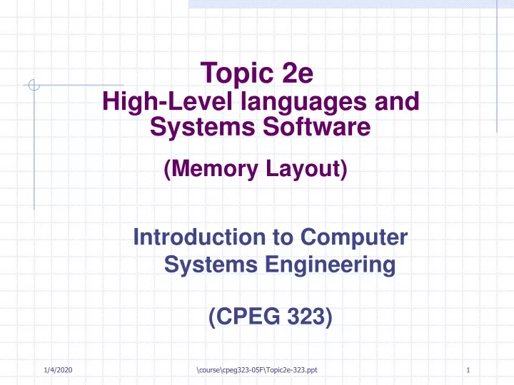 topic 2e high level languages and systems software