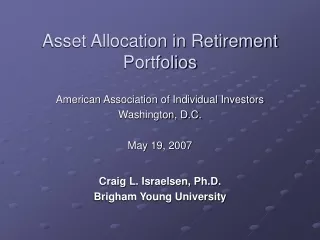 Asset Allocation in Retirement Portfolios