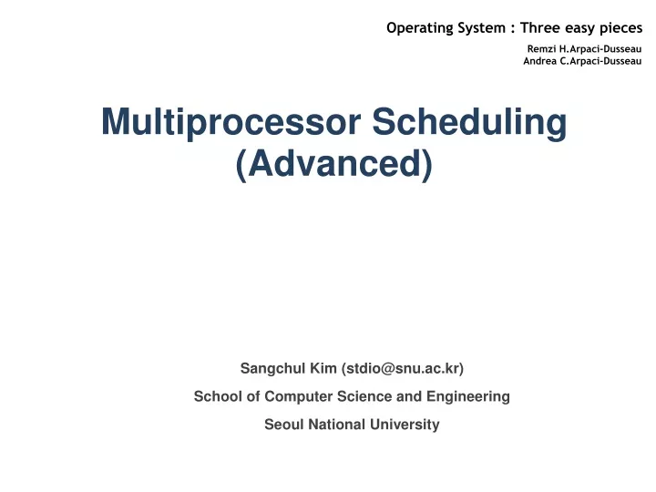 multiprocessor scheduling advanced