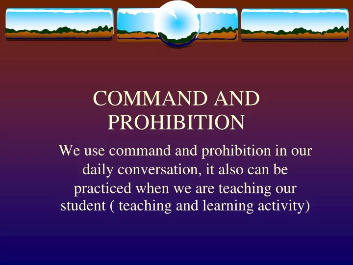 command and prohibition
