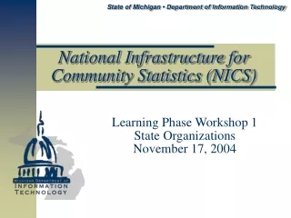 National Infrastructure for  Community Statistics (NICS)