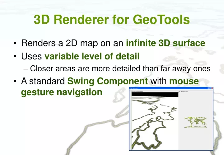 3d renderer for geotools