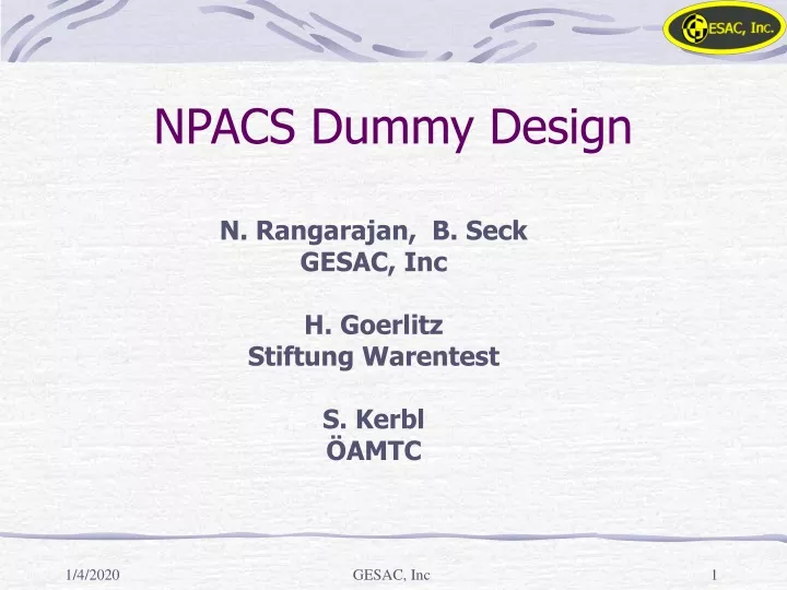 npacs dummy design