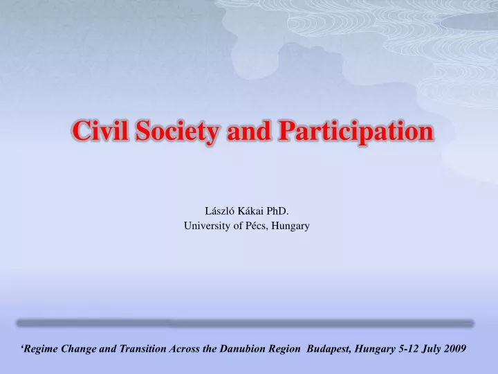 civil society and participation