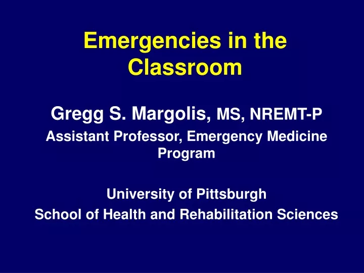 emergencies in the classroom