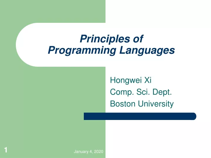 principles of programming languages