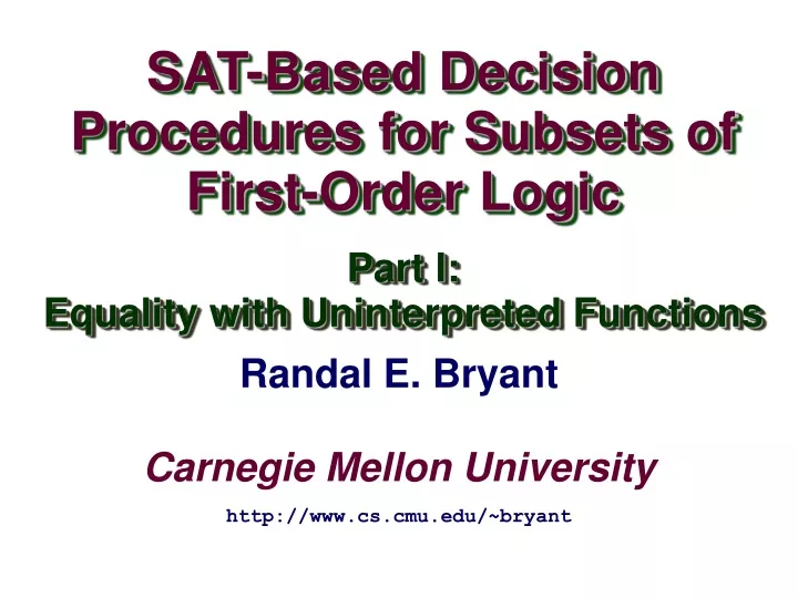 sat based decision procedures for subsets