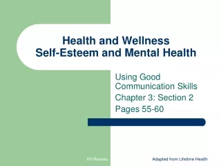 Health and Wellness Self-Esteem and Mental Health