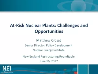 At-Risk Nuclear Plants: Challenges and Opportunities