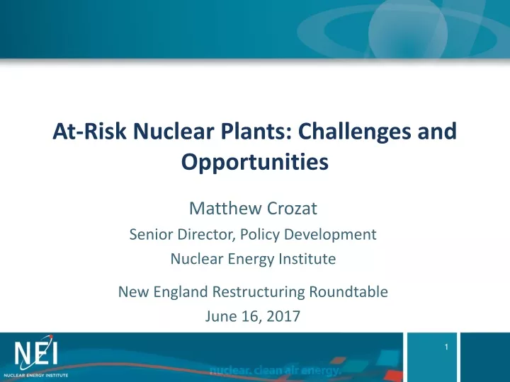at risk nuclear plants challenges and opportunities