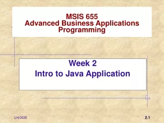 MSIS 6 55 Advanced Business Applications Programming