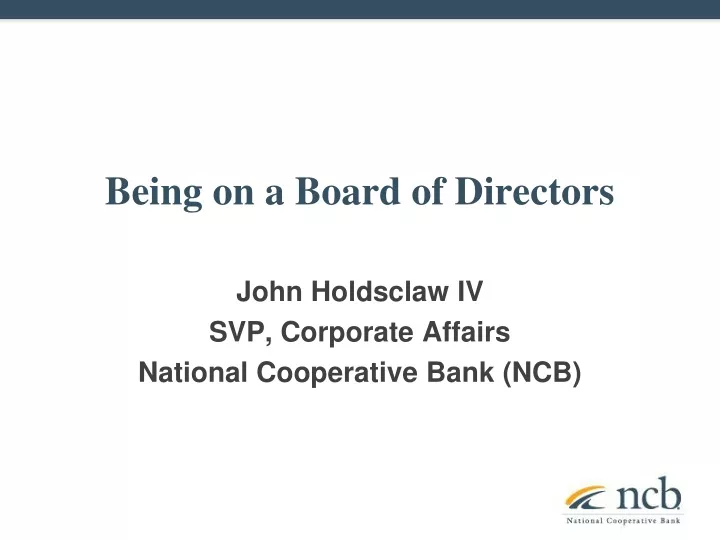 being on a board of directors