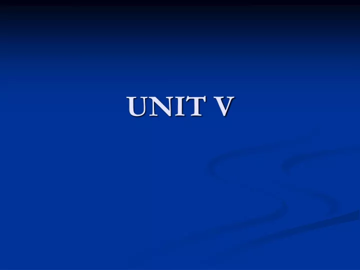 unit v