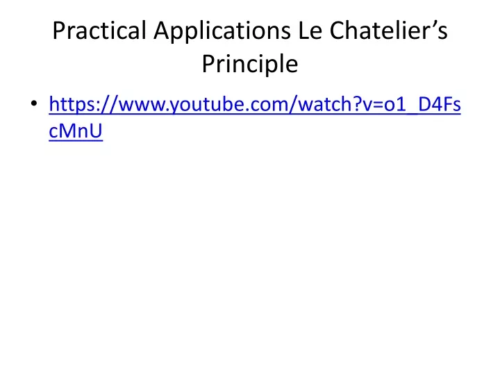 practical applications le chatelier s principle