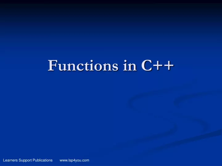 functions in c