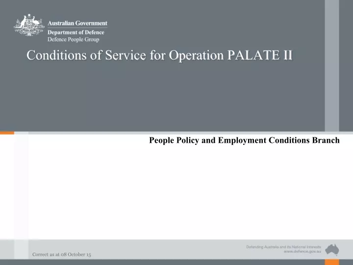 conditions of service for operation palate ii