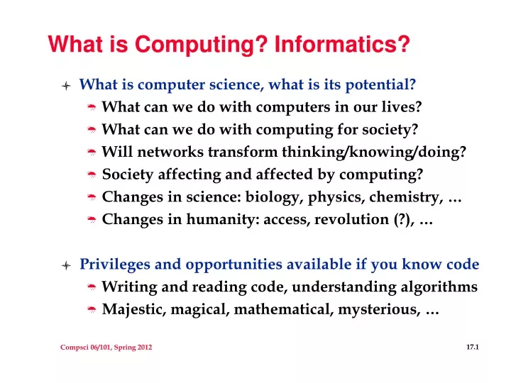 what is computing informatics