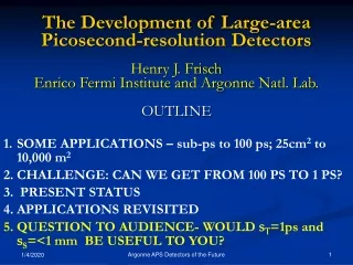 The Development of Large-area Picosecond-resolution Detectors