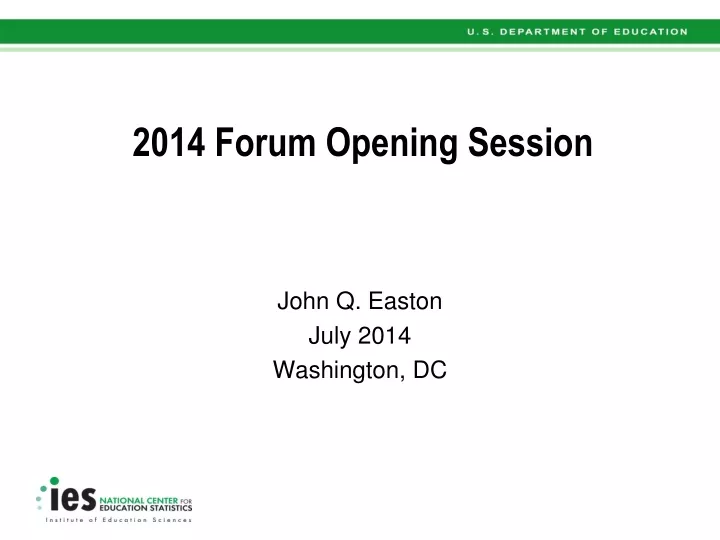 2014 forum opening session