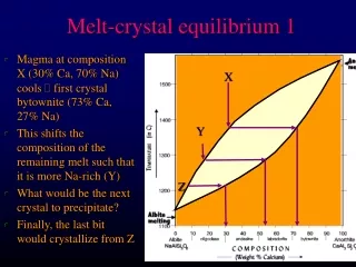 Melt-crystal equilibrium 1