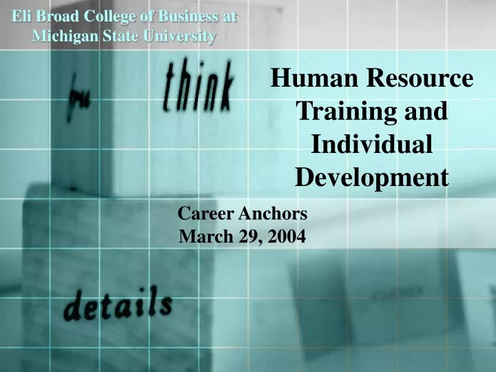 human resource training and individual development