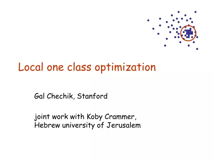 local one class optimization