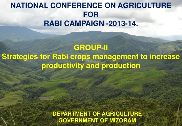 national conference on agriculture for rabi