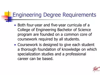 Engineering Degree Requirements