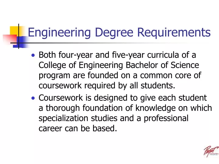 engineering degree requirements