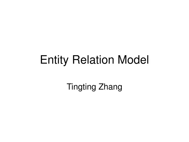 entity relation model