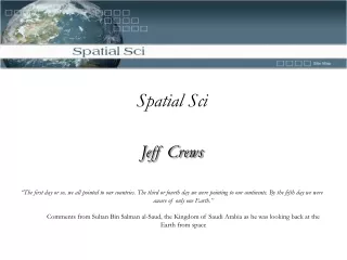 Spatial  Sci Jeff Crews