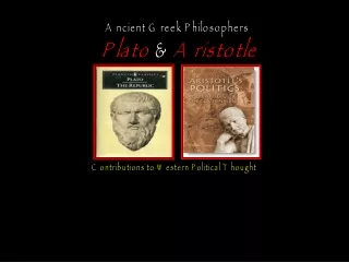 Ancient Greek Philosophers Plato  &amp;  Aristotle