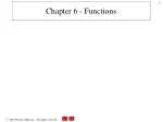 Chapter 6 - Functions - slide 1