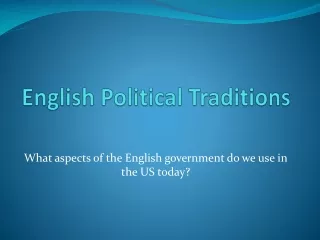 English Political Traditions