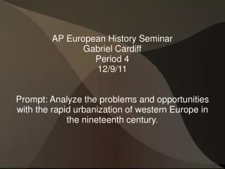 AP European History Seminar Gabriel Cardiff Period 4 12/9/11