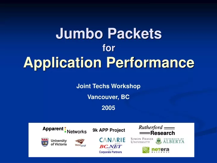 jumbo packets for application performance