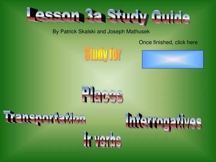 lesson 3a study guide