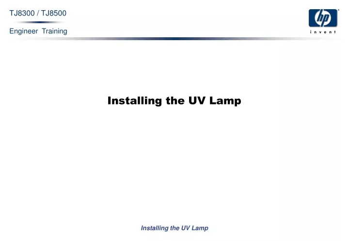 installing the uv lamp
