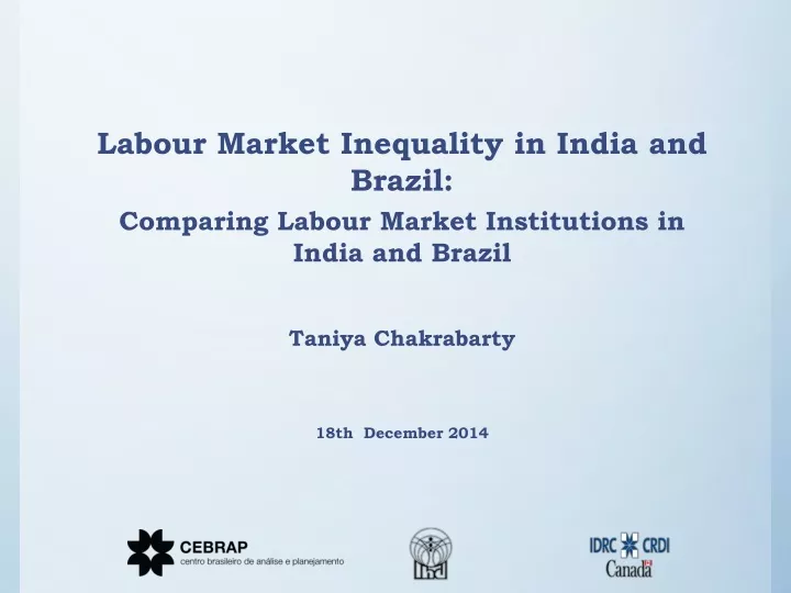 labour market inequality in india and brazil