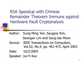 RSA Speedup with Chinese Remainder Theorem Immune against  Hardware Fault Cryptanalysis