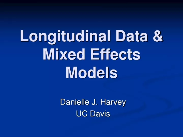 longitudinal data mixed effects models