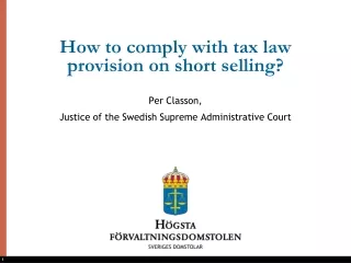 How to comply with tax law provision on short selling?