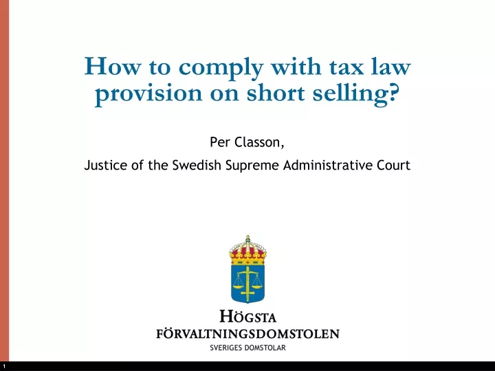 how to comply with tax law provision on short selling