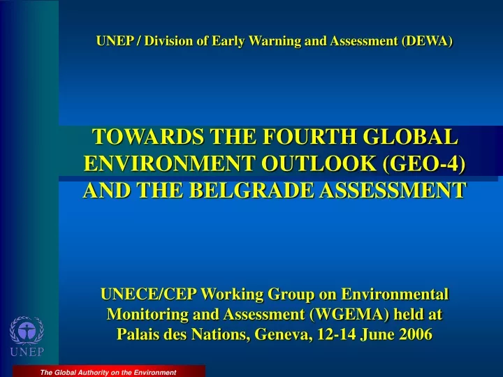 unep division of early warning and assessment