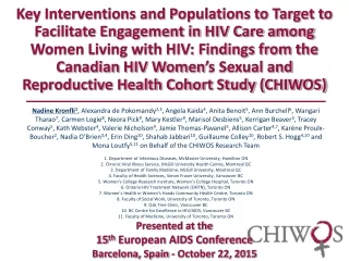 Presented at the  15 th  European AIDS Conference Barcelona, Spain - October 22, 2015