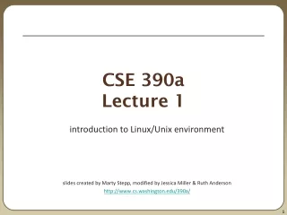 CSE 390a Lecture 1